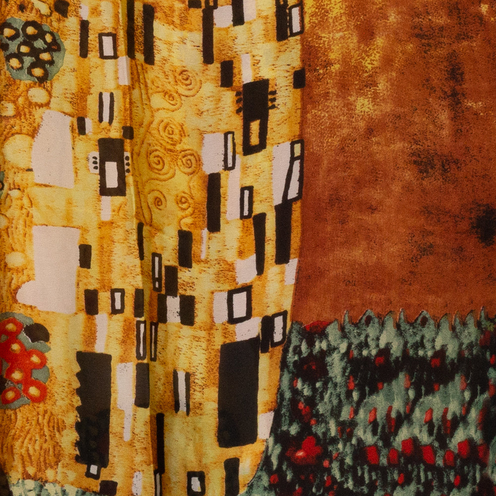 100% Hodvábny Šál, 90 cm x 180 cm, Klimt Bozk 13 