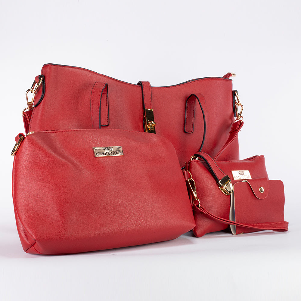 Emporia Winter Collection "RED FATE" bag set, PU leather, 5pcs set, red