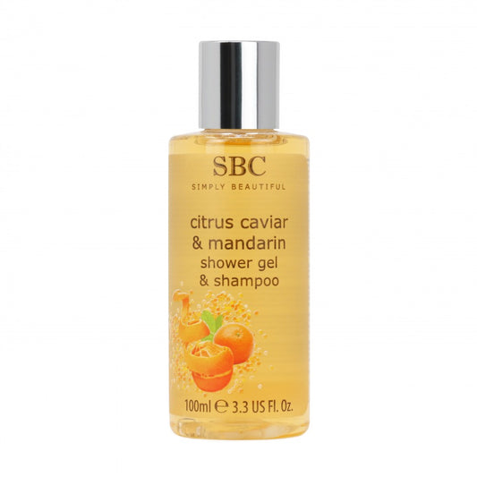 Citrusový Energizujúci Sprchový Gél a Šampón, Kaviár & Mandarínka, 100 ml