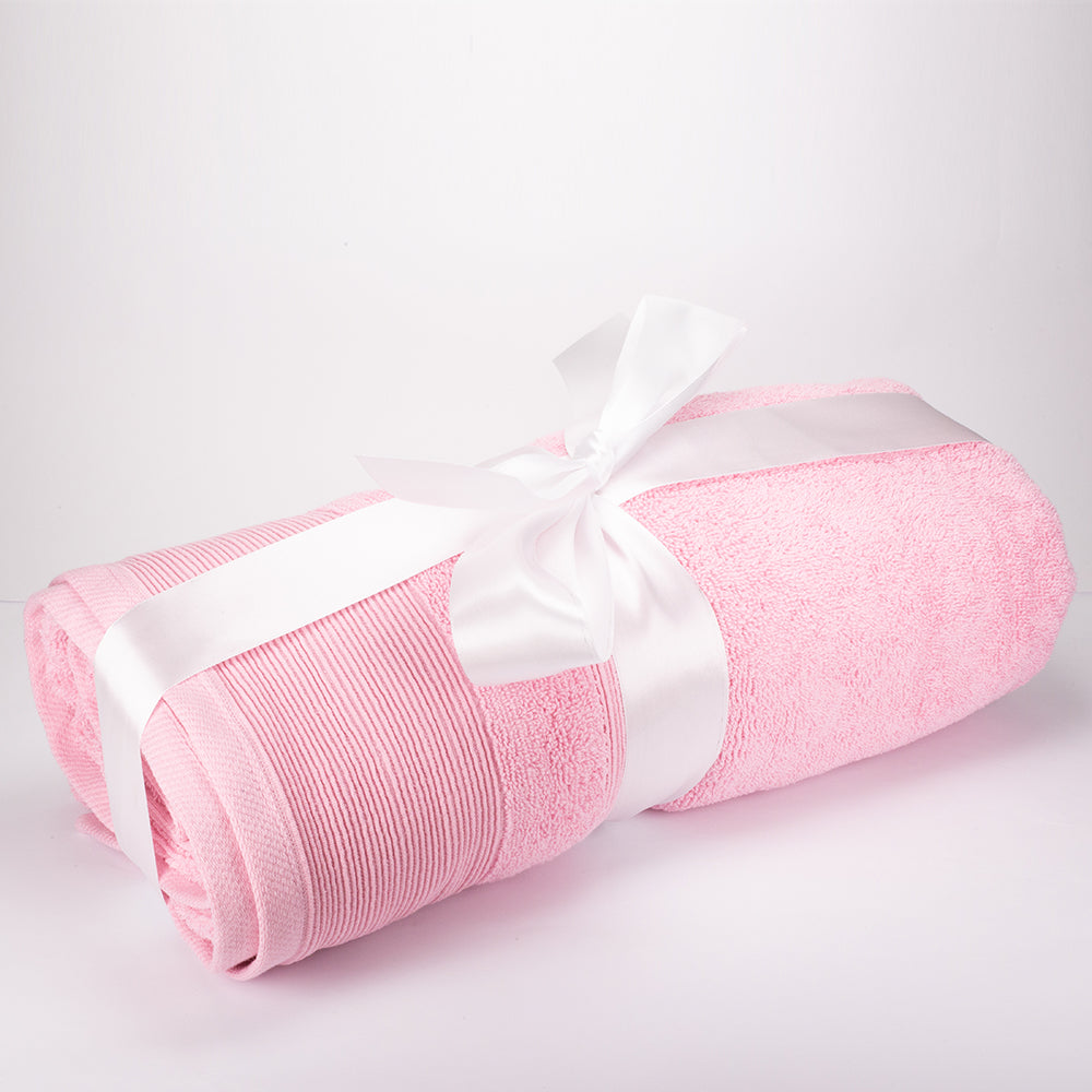3+3+1 Darčeková Sada Nadrozmerných Uterákov zo 100% Mikrobavlny, 500 GSM, Pastelovo Ružová 12 