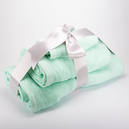 3+3+1 Darčeková Sada Nadrozmerných Uterákov zo 100% Mikrobavlny, 500 GSM, Mätovo Ružová