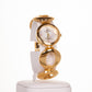 AW dámske hodinky vo farbe zlata s remienkom so symbolom nekonečna a 4 kryštálmi kremeňa