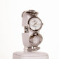 AW dámske hodinky v striebornej farbe s remienkom so symbolom nekonečna a 4 kryštálmi kremeňa
