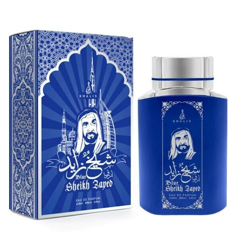 100 ml Eau de Perfume SHEIKH ZAYED BLUE Pižmová Oudová Vôňa pre Mužov