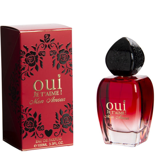 100 ml Eau de Perfume OUI JE T’AIME MON AMOUR -  Kvetinovo ovocná vôňa pre ženy, s 10% obsahom esenciálnych olejov