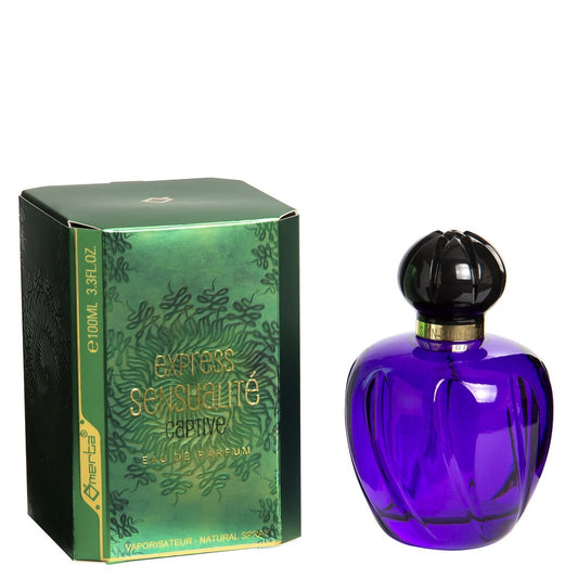 100 ml Eau de Parfume "EXPRESS SENSUALITE CAPTIVE" Ovocná Kvetinová Vôňa pre Ženy, s 6% obsahom esenciálnych olejov