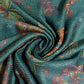 Šál-šatka zo 100% Pravého Pashmina Kašmíru, 70 cm x 170 cm, Zelenomodrá farba s motýľom vzorom