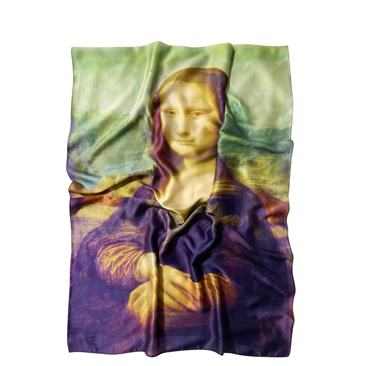 Hodvábny šál-šatka, 70 cm x 180 cm, Leonardo Da Vinci - Mona Lisa
