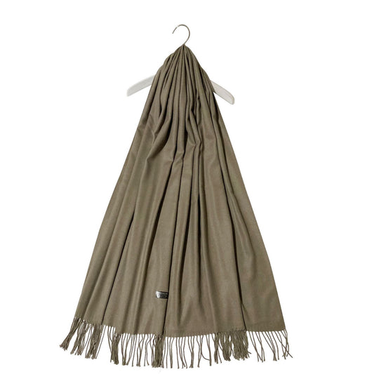 Šál-šatka zo 100% Pravého Pashmina Kašmíru, 70 cm x 170 cm, Svetlo hnedá farba